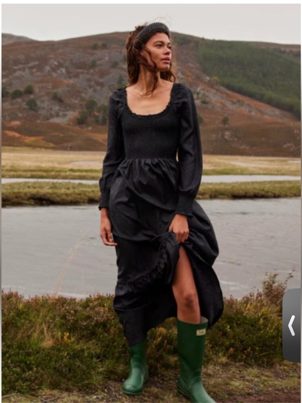NWT Hill House Home The Emily Nap Dress - Black Crushed Taffeta Size Small